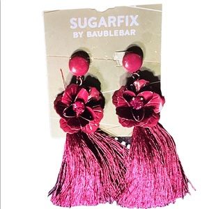 NWT SUGARFIX BY BAUBLEBAR MAGENTA FLOWER EARRINGS